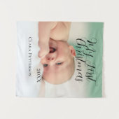 Mein erstes Weihnachtsbaby-Foto gibt das Jahr mode Wandteppich (Vorderseite (Horizontal))