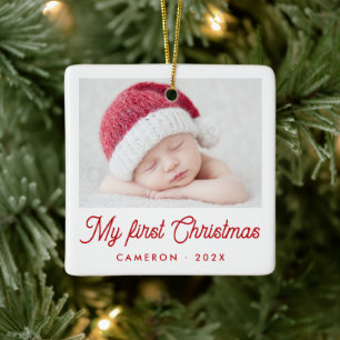 Mein erstes Weihnachtsbaby-Foto Name Jahr Keramikornament