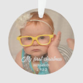 Mein erstes Weihnachtsbaby-Foto Ornament (Vorderseite)