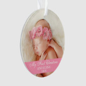 Mein erstes Weihnachtsbaby-Foto Pink Ornament (Vorderseite)