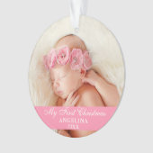 Mein erstes Weihnachtsbaby-Foto Pink Ornament (Vorderseite)