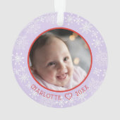 Mein erstes Weihnachtsbaby Foto Snowman Snowflakes Ornament (Rückseite)