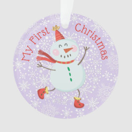 Mein erstes Weihnachtsbaby Foto Snowman Snowflakes Ornament