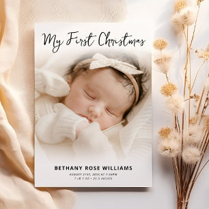 Mein erstes Weihnachtsbaby-Geburtsfoto Feiertagskarte