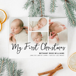 Mein erstes Weihnachtsbaby-Geburtsfoto Feiertagskarte