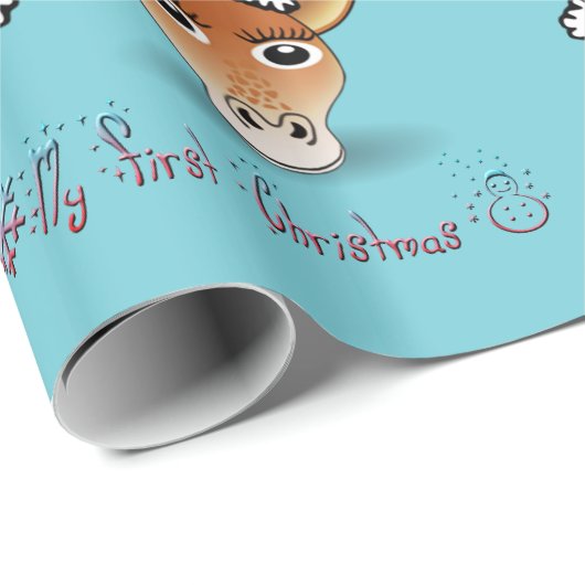 Mein erstes Weihnachtsbaby Giraffe Geschenkpapier (Rolleneckpunkt)