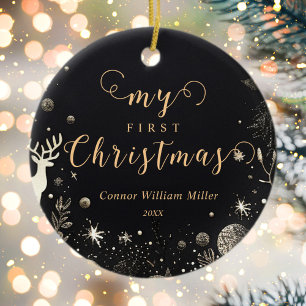 Mein erstes Weihnachtsbaby Moderne Elegant Festiva Keramik Ornament