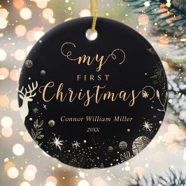 Mein erstes Weihnachtsbaby Moderne Elegant Festiva Keramik Ornament