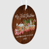 Mein erstes Weihnachtsbaumkuchen-Train Baby Ornament (Vorderseite)