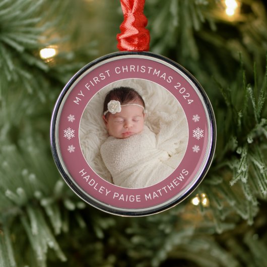 Mein erstes WeihnachtsCassis Personalisiert Baby F Ornament Aus Metall (Baum)