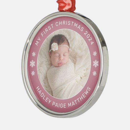 Mein erstes WeihnachtsCassis Personalisiert Baby F Ornament Aus Metall (Links)