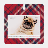 Mein erstes Weihnachtsfest für immer Zuhause Karie Ornament Aus Metall (Rückseite)