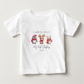 Mein erstes Weihnachtsfest Niedliche Tiere 1 Weihn Baby T-shirt (Vorderseite)