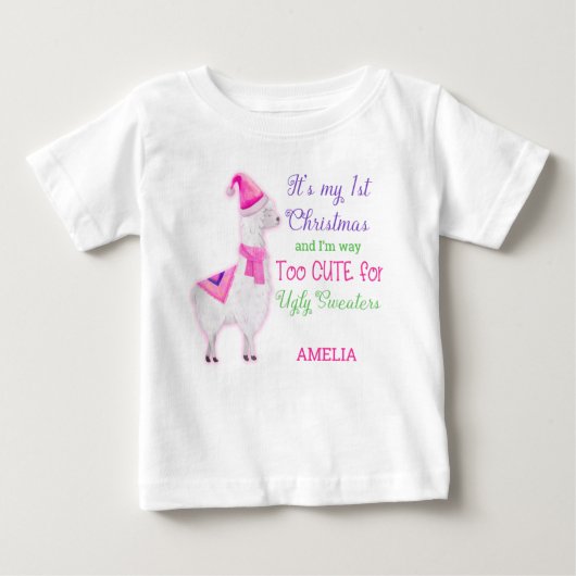 Mein erstes Weihnachtsfest zu Niedlich für die süß Baby T-shirt (Vorderseite)