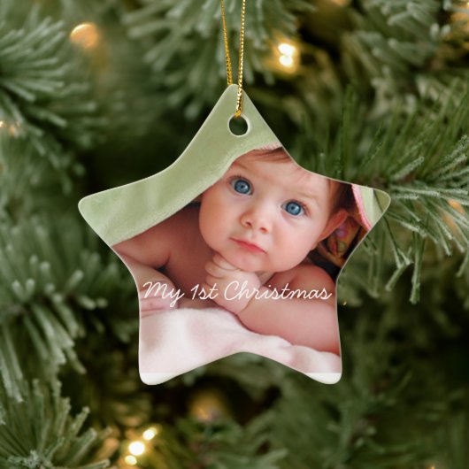 Mein erstes Weihnachtsgebäck in Pink Dots Foto Orn Keramikornament (Baum)