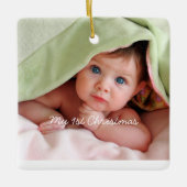 Mein erstes Weihnachtsgebäck in Pink Dots Foto Orn Keramikornament (Vorderseite)