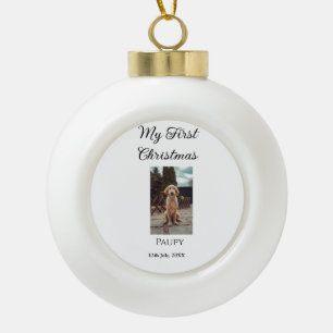 Mein erstes Weihnachtsgebäck mit dem Namen Hunde K Keramik Kugel-Ornament