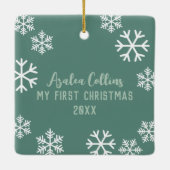 Mein erstes Weihnachtsgeschäft Retro Keramikornament (Rückseite)