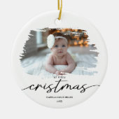 Mein erstes Weihnachtsgeschenk Elegantes Modernes Keramik Ornament (Vorne)