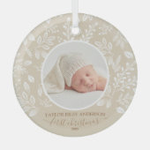 Mein erstes Weihnachtsgeschenk Foto Elfenbeinglas- Ornament Aus Glas (Vorderseite)