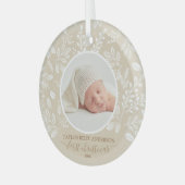 Mein erstes Weihnachtsgeschenk Foto Elfenbeinglas- Ornament Aus Glas (Vorderseite links)