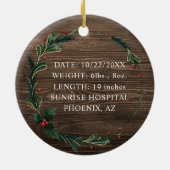 Mein erstes Weihnachtsgeschenk mit Geburtsstaten Keramik Ornament (Hinten)