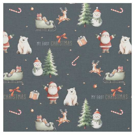 Mein erstes Weihnachtsgeschenk Santa Stoff (Nahaufnahme)