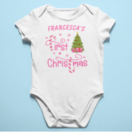 Mein erstes Weihnachtsgeschenk und Weihnachtsbaum Baby Strampler