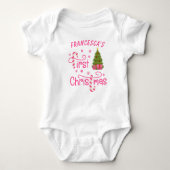 Mein erstes Weihnachtsgeschenk und Weihnachtsbaum Baby Strampler (Vorderseite)