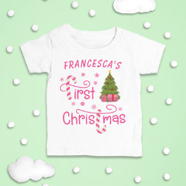 Mein erstes Weihnachtsgeschenk und Weihnachtsbaum Baby T-shirt