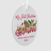 Mein erstes Weihnachtsgingerbrot Train Baby Pink Ornament (Vorderseite)