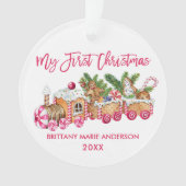 Mein erstes Weihnachtsgingerbrot Train Baby Pink Ornament (Vorderseite)