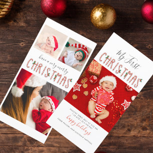 Mein erstes Weihnachtsjugendfoto Collage Feiertagskarte