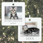Mein erstes Weihnachtskatzenjunges Foto Ornament Aus Metall