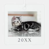 Mein erstes Weihnachtskatzenjunges Foto Ornament Aus Metall (Rückseite)