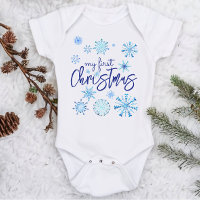 Mein erstes Weihnachtskind, blaue Schneeflocken