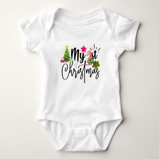 mein erstes Weihnachtskinderoutfit Baby Strampler (Vorderseite)