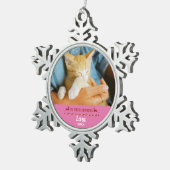 Mein erstes Weihnachtskitt-Foto Schneeflocken Zinn-Ornament (Rechts)