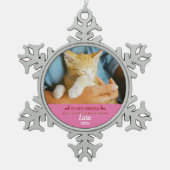 Mein erstes Weihnachtskitt-Foto Schneeflocken Zinn-Ornament (Vorderseite)