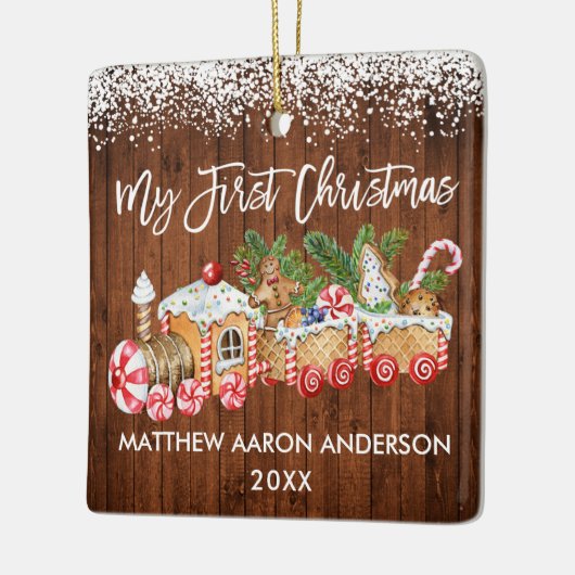 Mein erstes Weihnachtskuchenschnudel Keramikornament (Links)