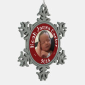 Mein erstes Weihnachtskundenspezifisches Schneeflocken Zinn-Ornament (Links)