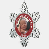 Mein erstes Weihnachtskundenspezifisches Schneeflocken Zinn-Ornament (Rechts)