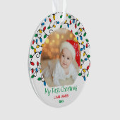 Mein erstes Weihnachtslicht Lights Baby Foto Ornament (Vorderseite)