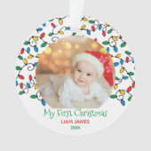 Mein erstes Weihnachtslicht Lights Baby Foto Ornament (Vorderseite)