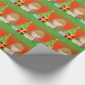 Mein erstes Weihnachtsmädchen-Packpapier Geschenkpapier (Ecke)