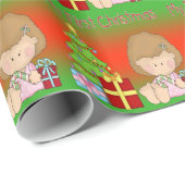 Mein erstes Weihnachtsmädchen-Packpapier Geschenkpapier (Rolleneckpunkt)