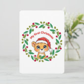 Mein erstes Weihnachtsschmuck Einladung (Stehend Vorderseite)