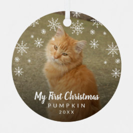 Mein erstes Weihnachtsschneeflocken Cat Foto Ornament Aus Metall