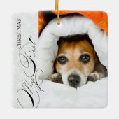 Mein erstes Weihnachtsskript Vertikales Foto Snowf Keramikornament (Vorderseite)