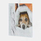 Mein erstes Weihnachtsskript Vertikales Foto Snowf Ornament Aus Glas (Vorderseite links)